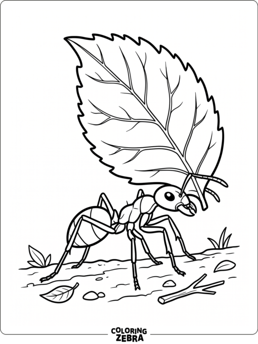 A leaf cutter ant carrying a leaf fragment