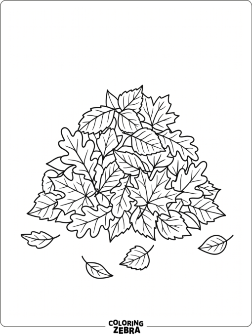 A pile of fallen leaves in a simple autumn heap