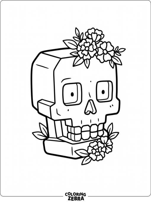 LEGO-style skeleton with marigold accents