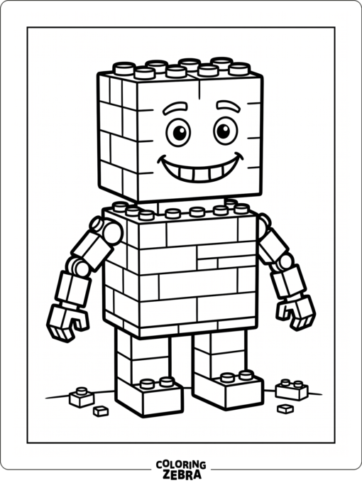 A blocky brick-style monster with a square head