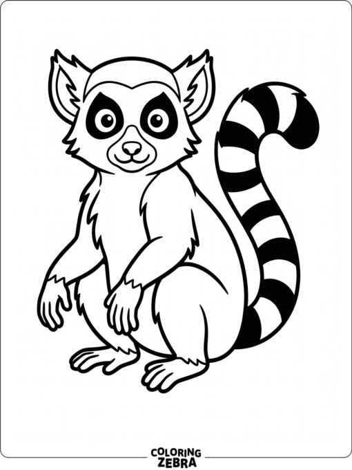 A simple lemur outline with a long tail and open space