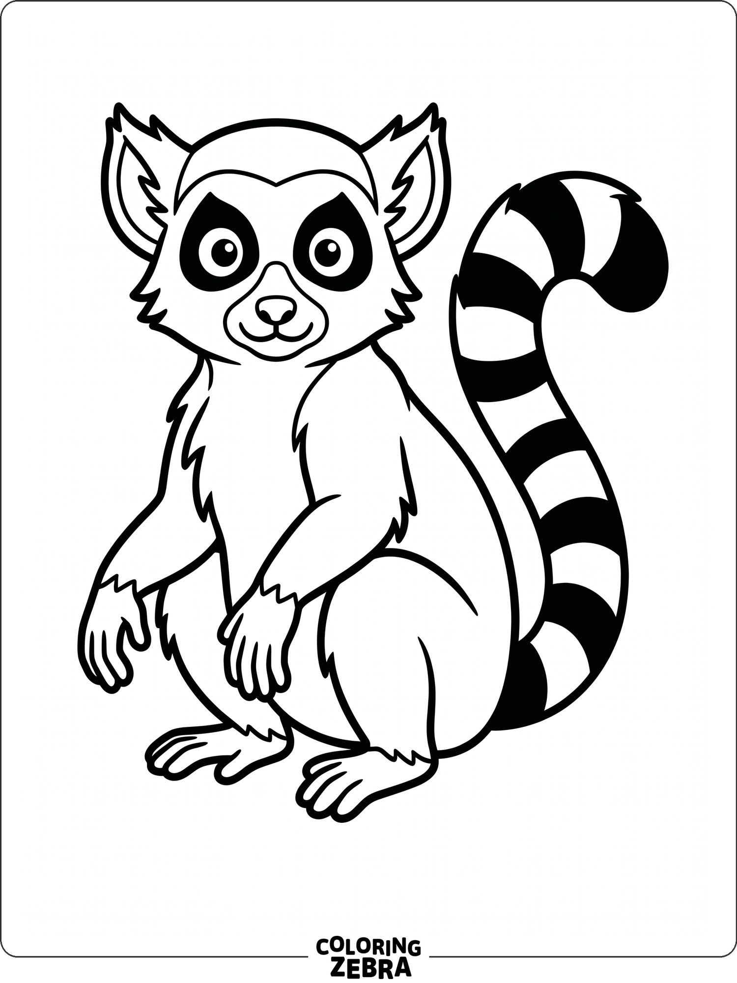 A simple lemur outline with a long tail and open space