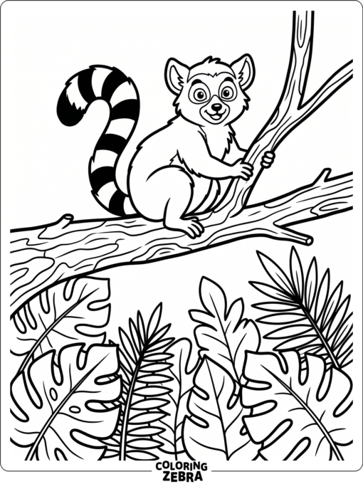 A lemur sitting on a branch