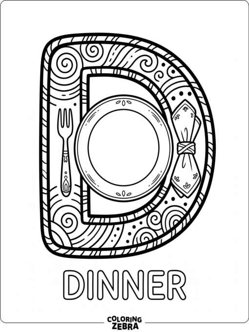 Un plato llano está junto a una gran letra D