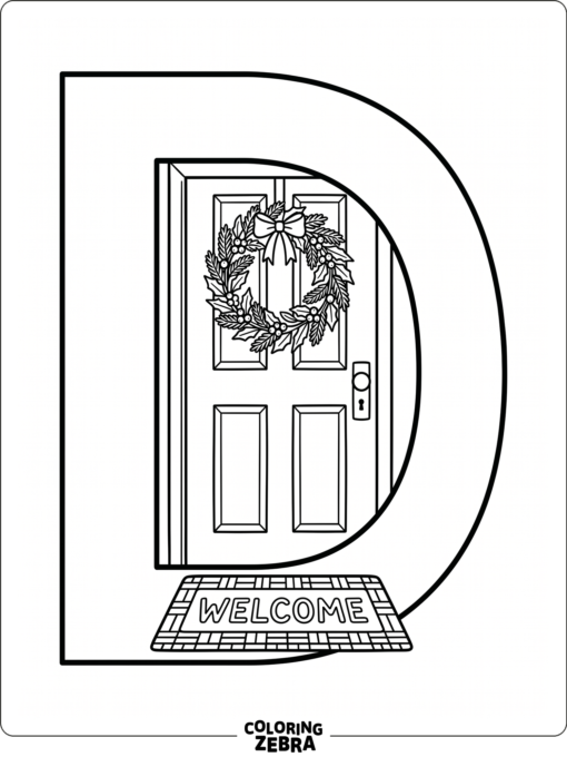 Una escena en la puerta principal con una gran letra D