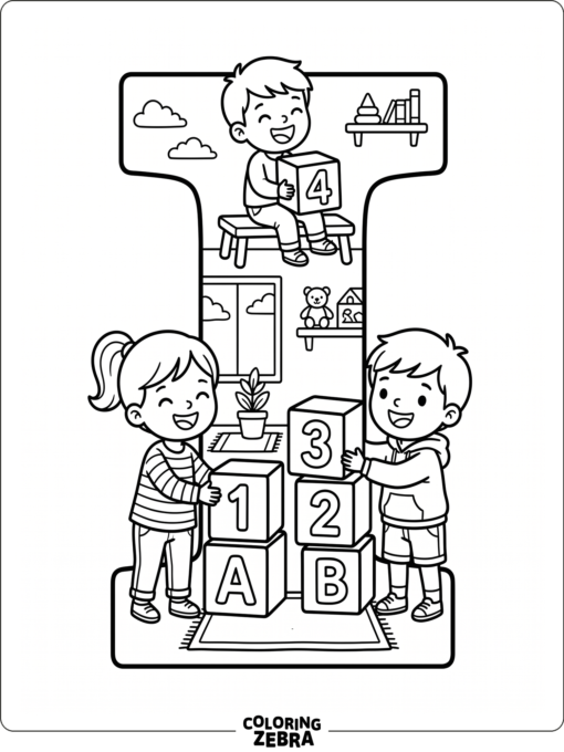 Una simple «I» mayúscula para niños en edad preescolar