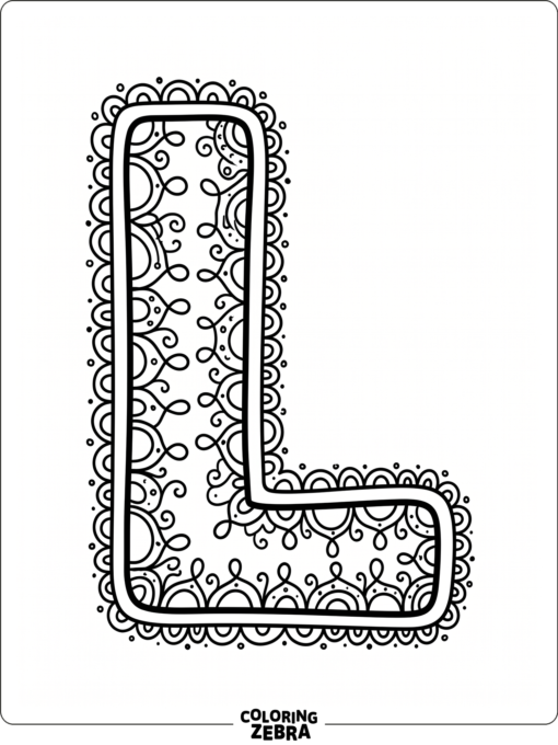 A letter L next to a lighthouse and waves