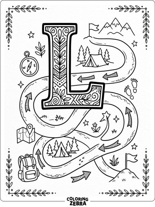 A lobster sitting beside a large letter L
