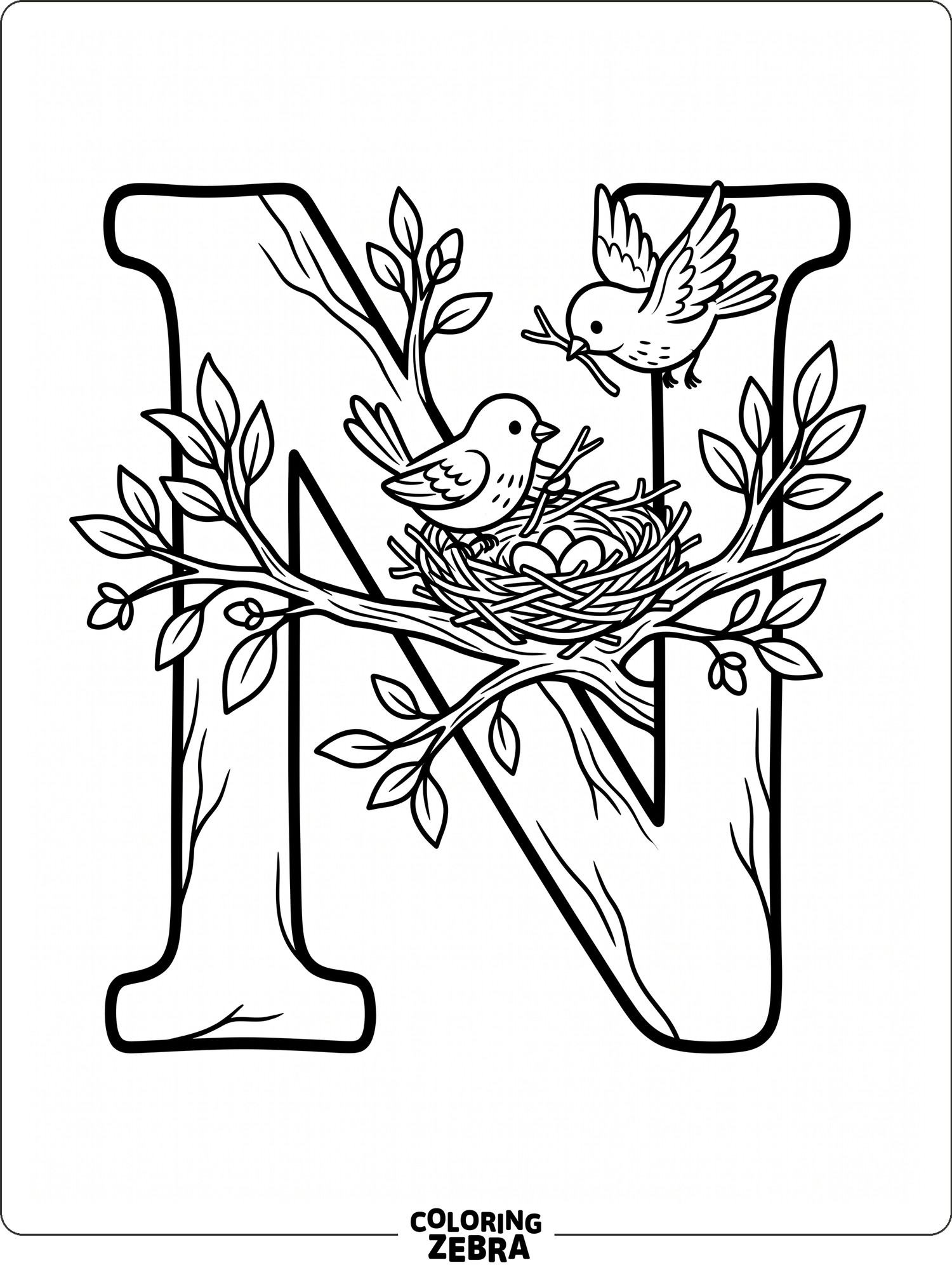 38 Free Letter N Coloring Pages - Printable PDF Sheets