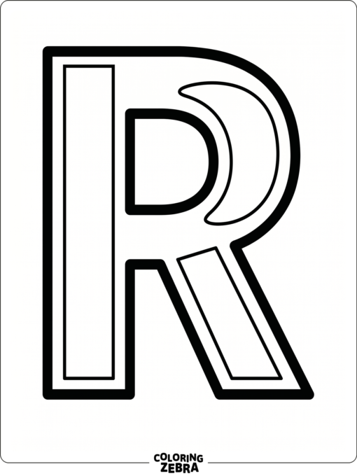 A very simple uppercase R for toddlers