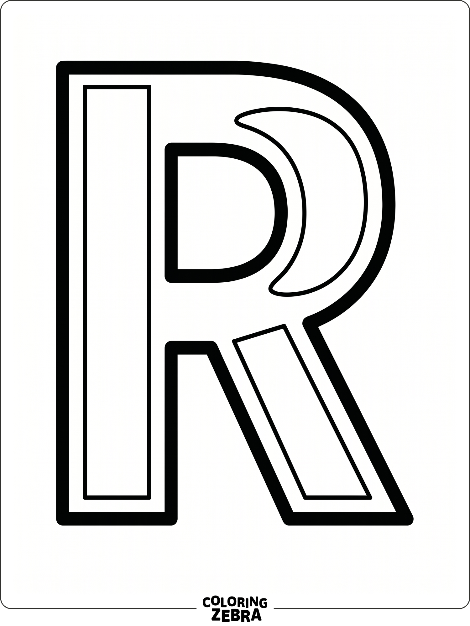 A very simple uppercase R for toddlers