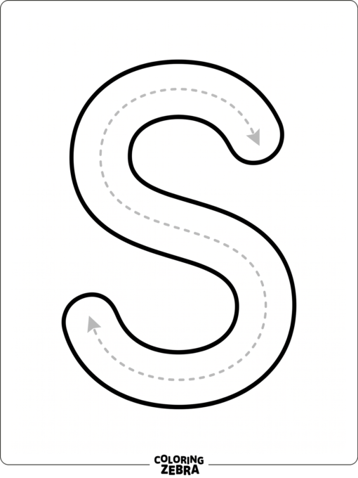 An uppercase S with dotted tracing guides