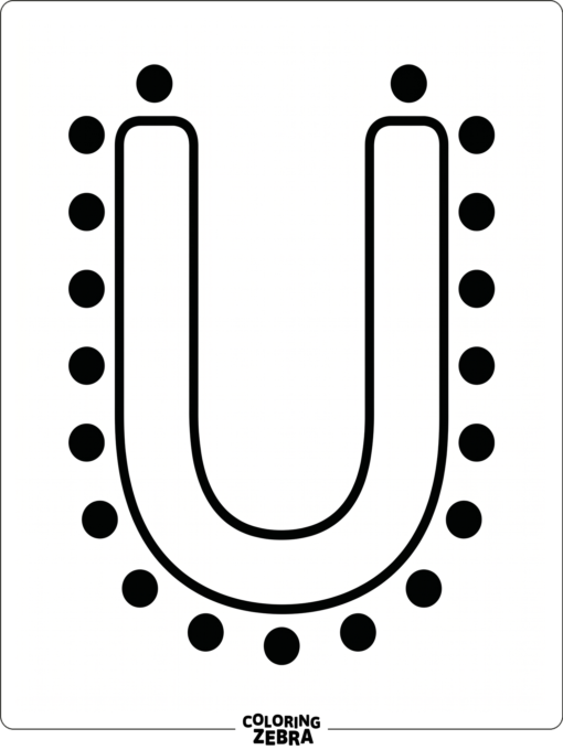 A U with dot marker spots