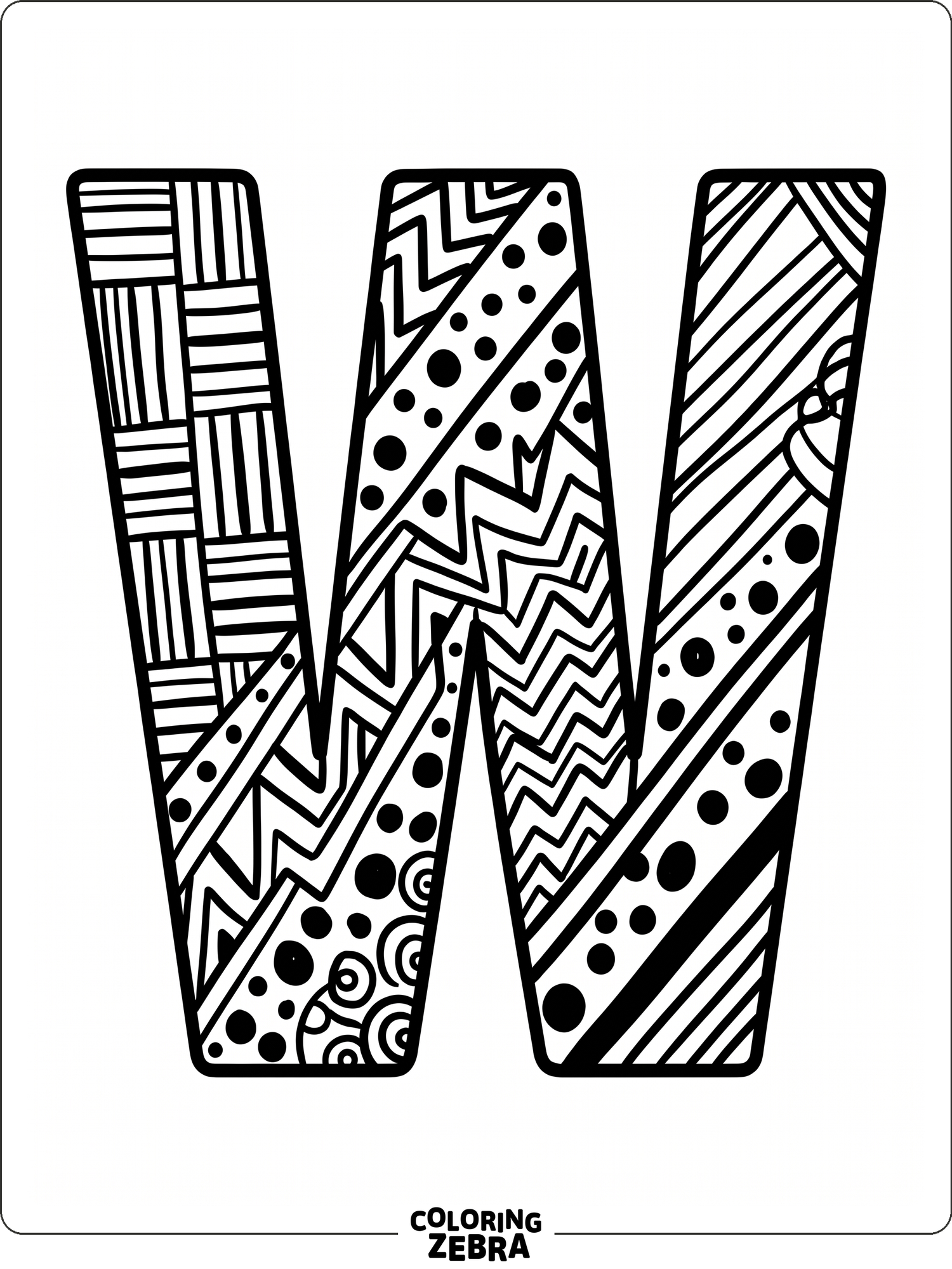 46 Free Letter W Coloring Pages - Printable PDF Sheets
