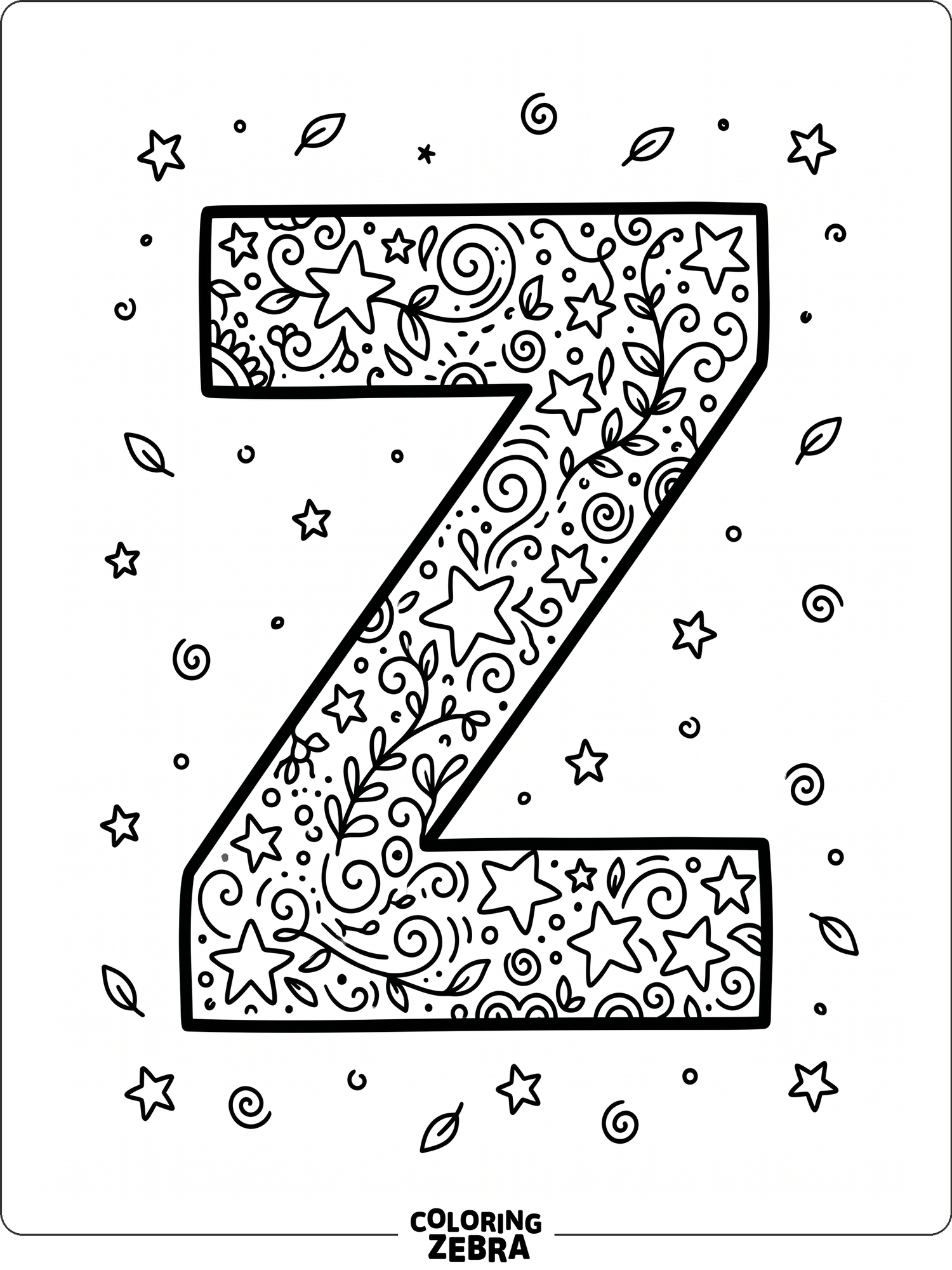 37 Free Letter Z Coloring Pages - Printable PDF Sheets