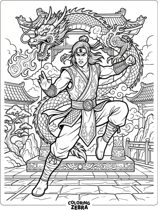 Liu Kang from Mortal Kombat in a martial arts pose
