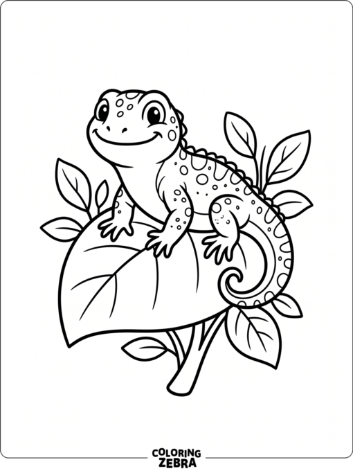 A friendly lizard sitting on a leaf