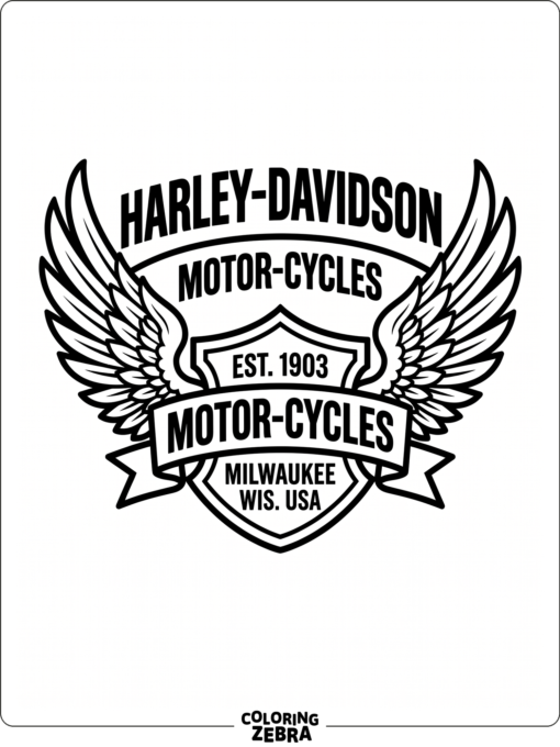 Bold Harley-Davidson badge with wing details