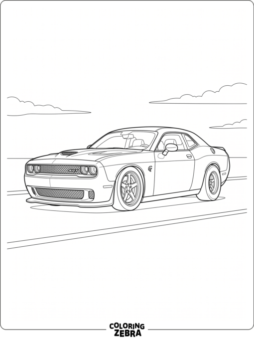 Lowered Hellcat with wide tires and a low stance