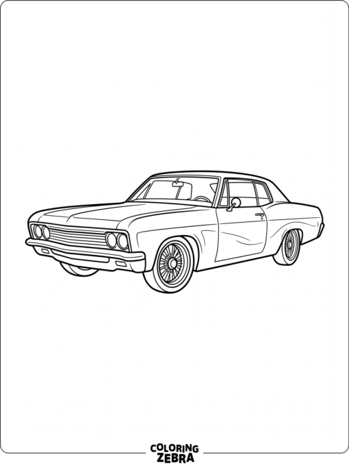 A lowrider with chrome rims and smooth body reflections