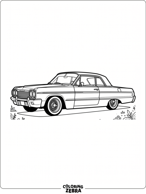 A lowrider with whitewall tires and shiny hubcaps