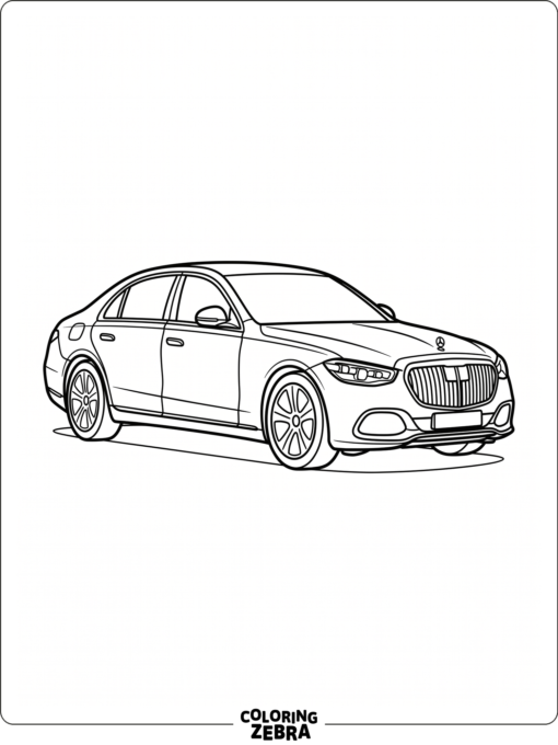 A luxury sedan with an elegant grille and sleek wheels