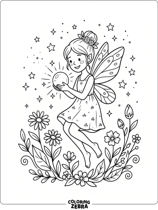 A fairy holding a glowing orb