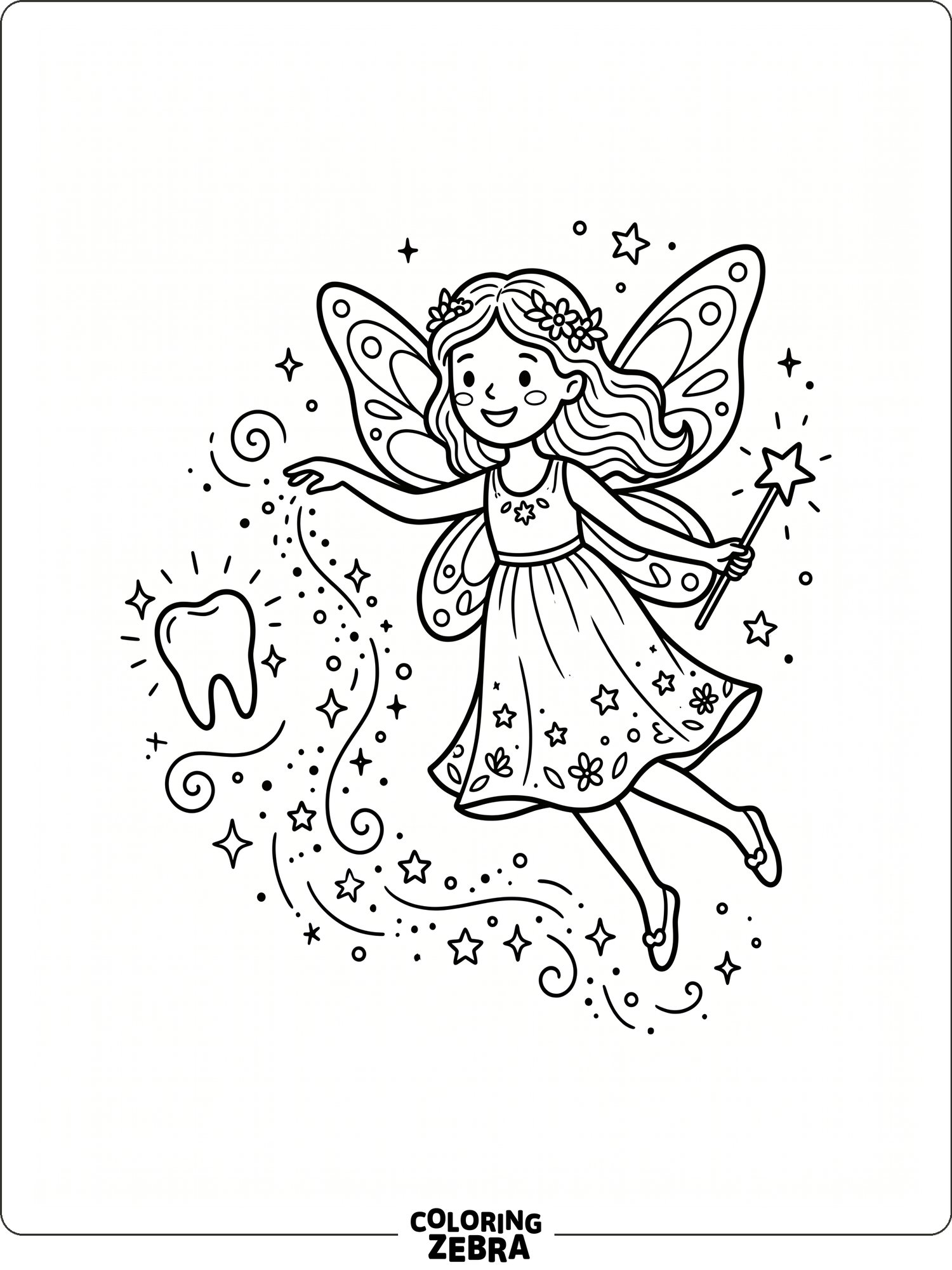 35 Free Tooth Fairy Coloring Pages - Printable PDF Sheets