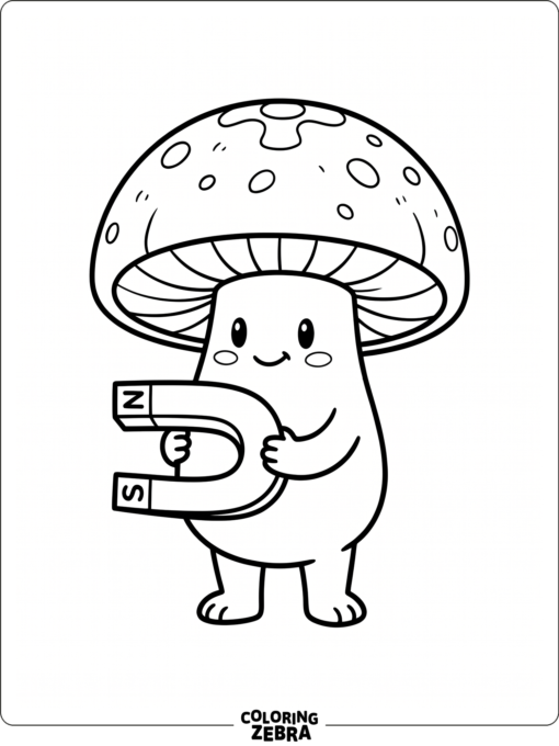 Magnet-shroom with a curved magnet shape and small stem