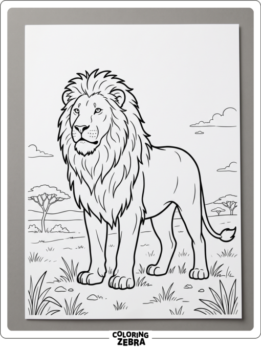 A male lion with a large mane