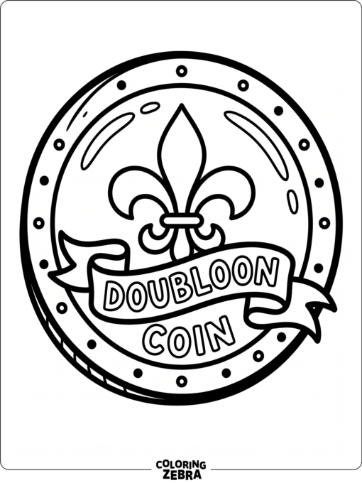 A Mardi Gras doubloon coin with a fleur de lis
