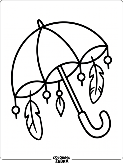 A second line umbrella with feathers and beads