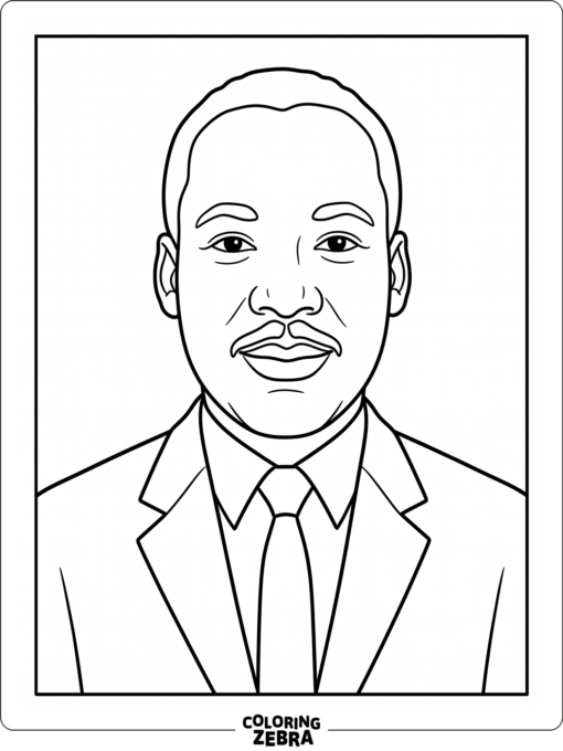 Simple portrait of Martin Luther King Jr. with clean lines