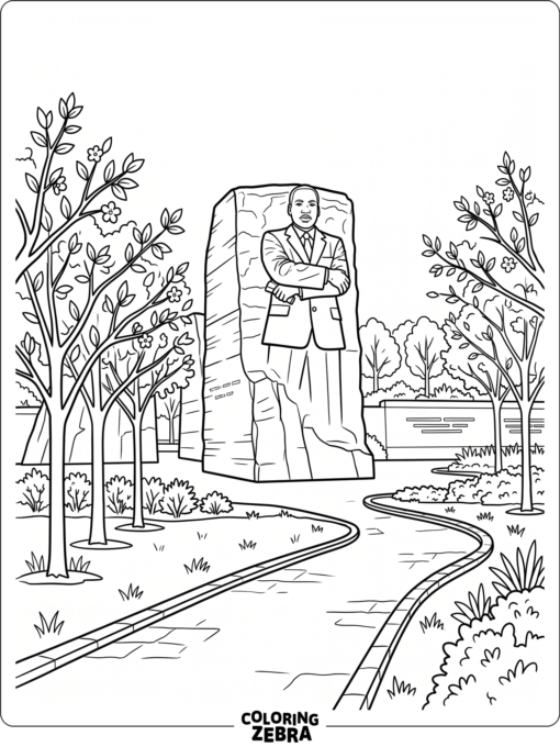 Martin Luther King Jr. memorial with trees and walkway