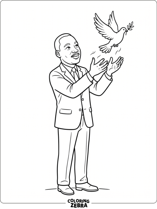 Martin Luther King Jr. releasing a dove