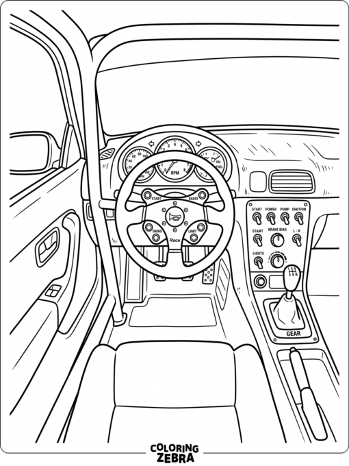 McLaren cockpit with dashboard gauges and controls