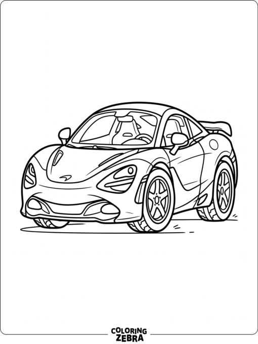 Cute McLaren sports car with big wheels and simple shapes