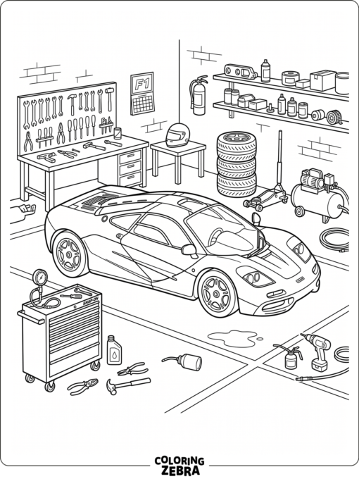 A McLaren style F1 car with streamlined bodywork