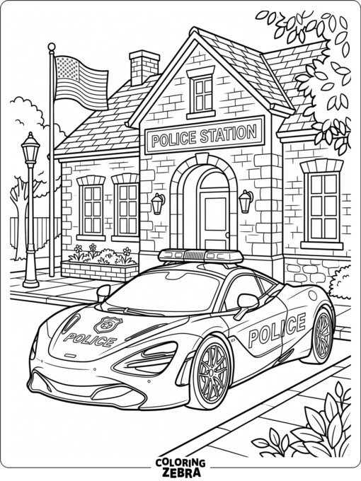McLaren police car outside a station