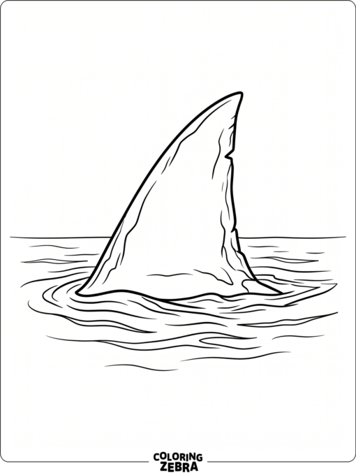 A megalodon fin cutting through the water