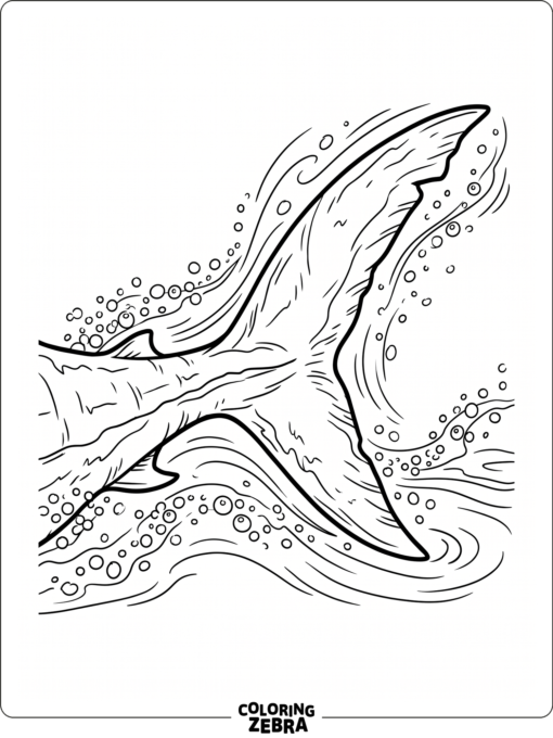 A megalodon tail sweeping through the water