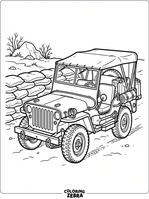 Military Jeep by Sandbags