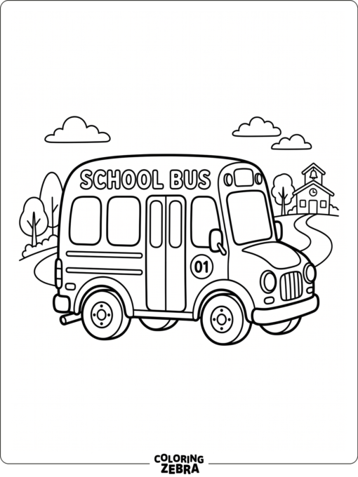 A tiny mini school bus with rounded corners