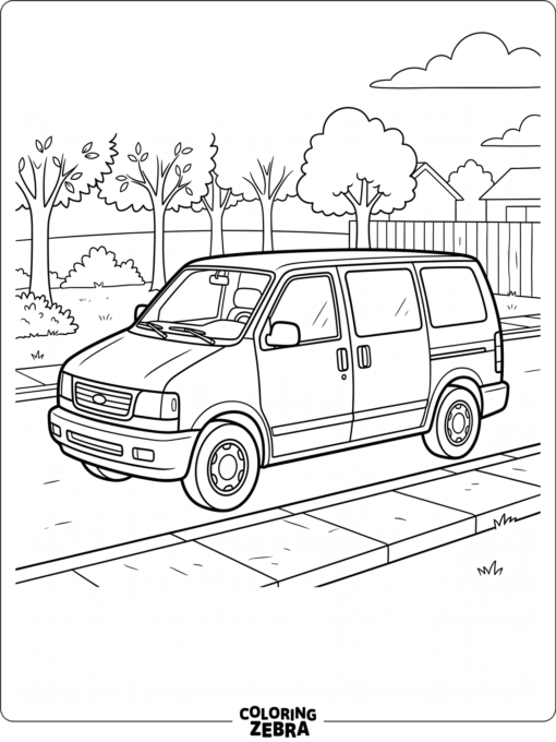Simple minivan with a side door and roomy windows