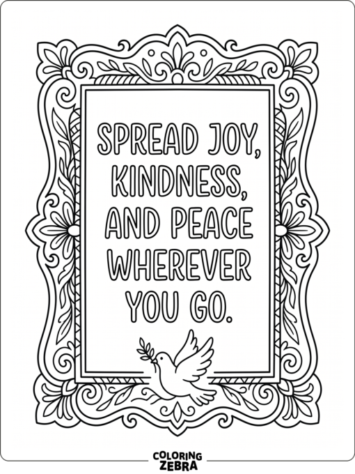 Inspirational quote in a simple framed design