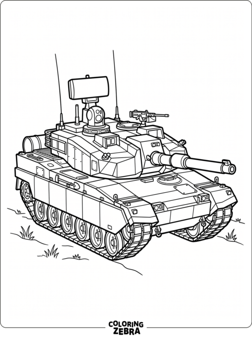 A modern tank with angular panels and radar gear