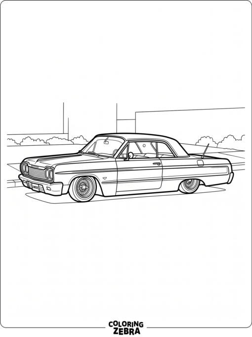 A modified car with low suspension and custom rims