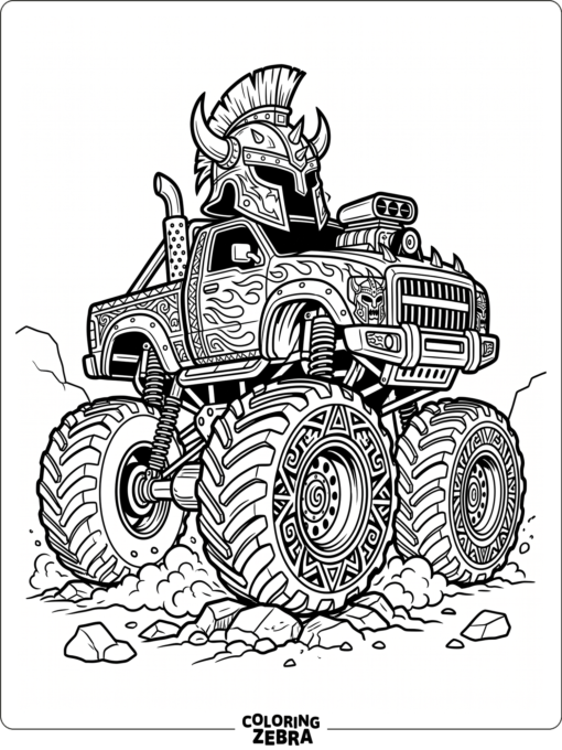 Warrior Monster Truck With Helmet