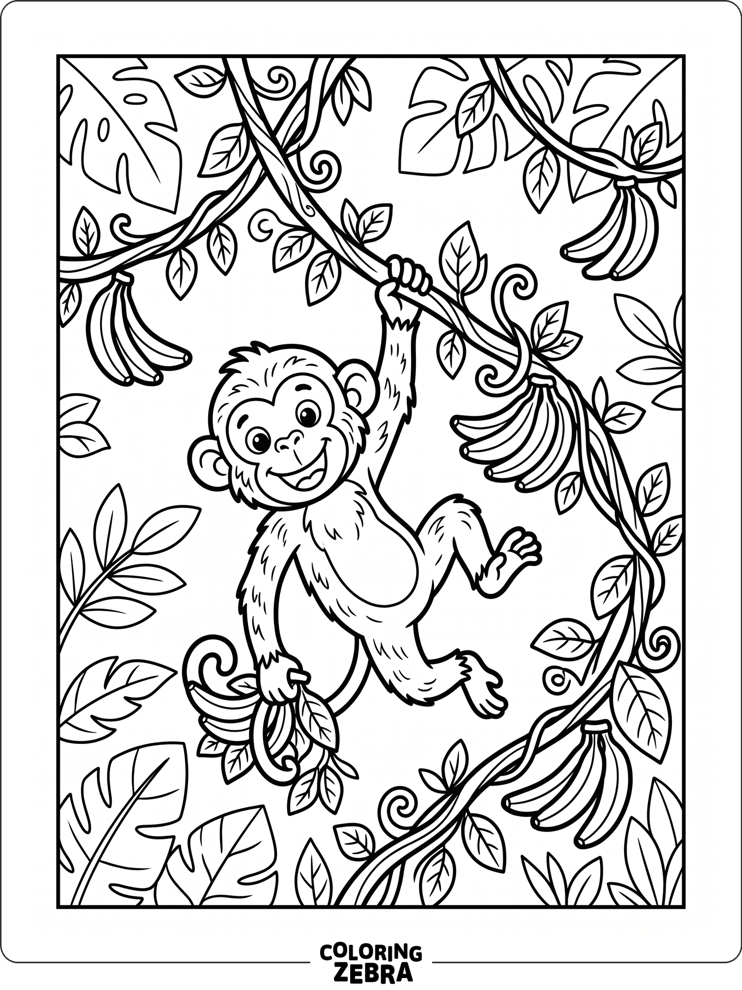 40 Free Monkey Coloring Pages - Printable PDF Sheets