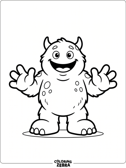 A friendly monster with big hands and feet